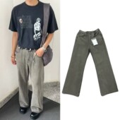 原标AC风格 Cleanfit 水洗做旧烟灰色直筒微喇长裤 2021m版 型牛仔裤