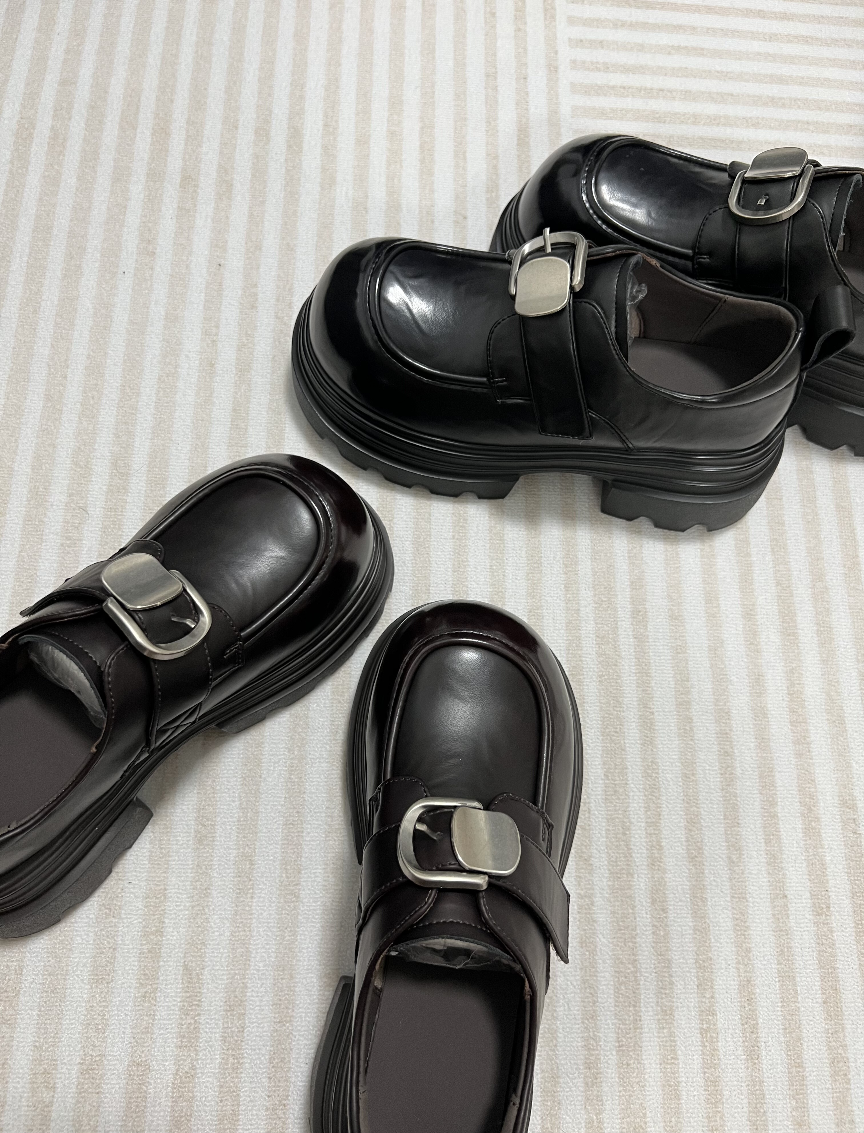 2025新款经典格调真皮乐福鞋厚底单鞋休闲百搭黑色小皮鞋