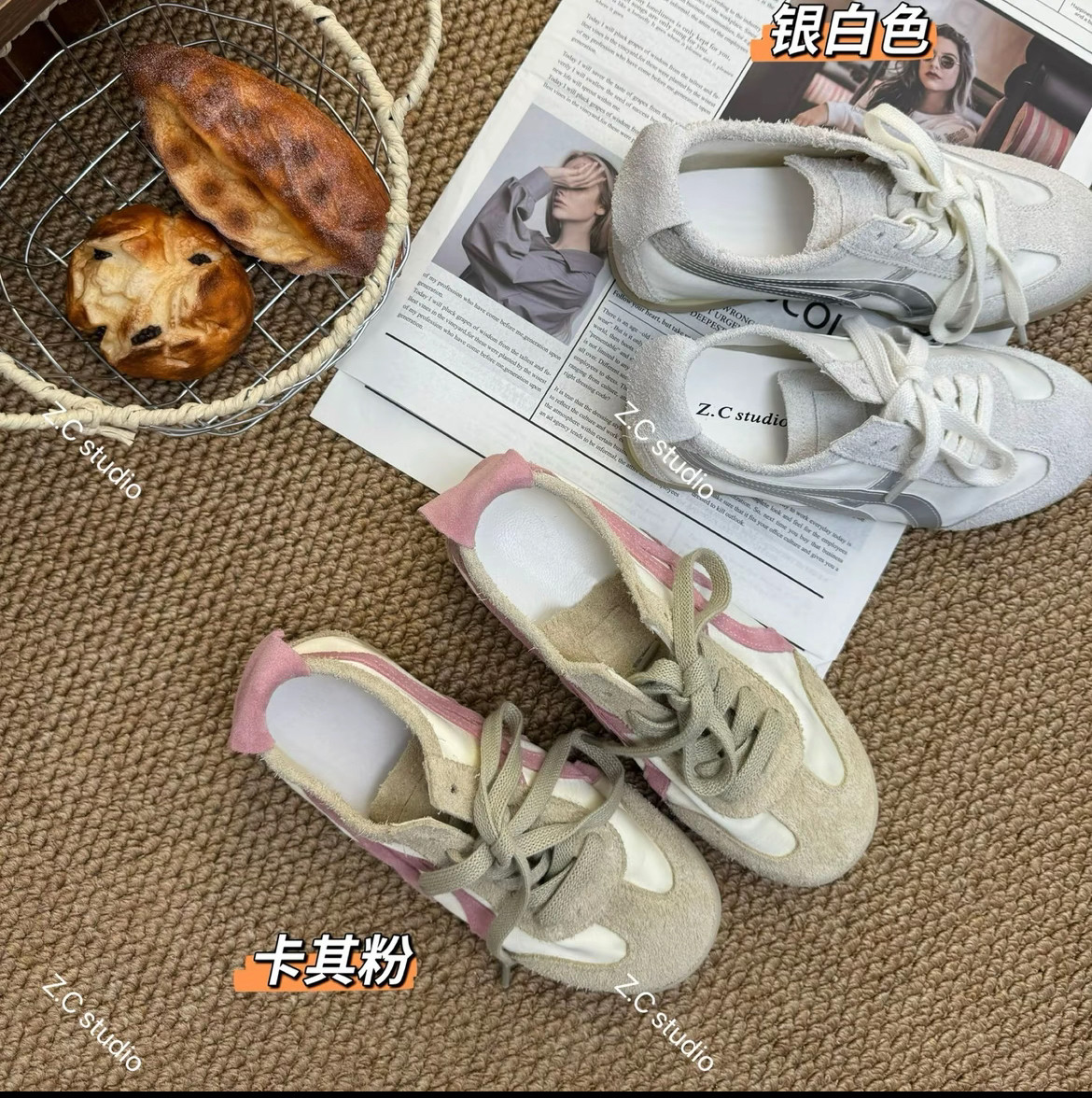 网红同款德训鞋女2025夏季透气新款简约百搭休闲鞋女阿甘鞋