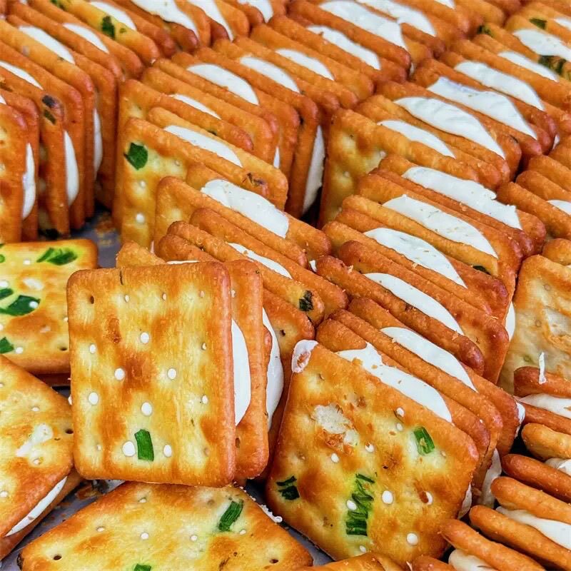 香葱抹茶牛轧饼500g盒装牛扎糖饼独立小包装手工夹心饼干日式零食