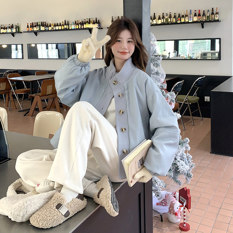 今年流行立领工装羽绒服女2024冬季新款小个子加厚90白鸭绒短外套,女装羽绒服,2C301