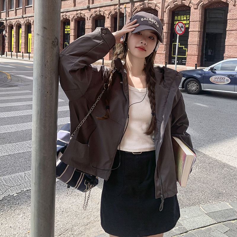 【现货】主推款数据好连帽冲锋衣夹克8507-P145-K198,女装短外套,2C301