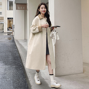 高级小众粉色风衣外套女春秋2025年超火好看减龄巴恩风中长款大衣图片