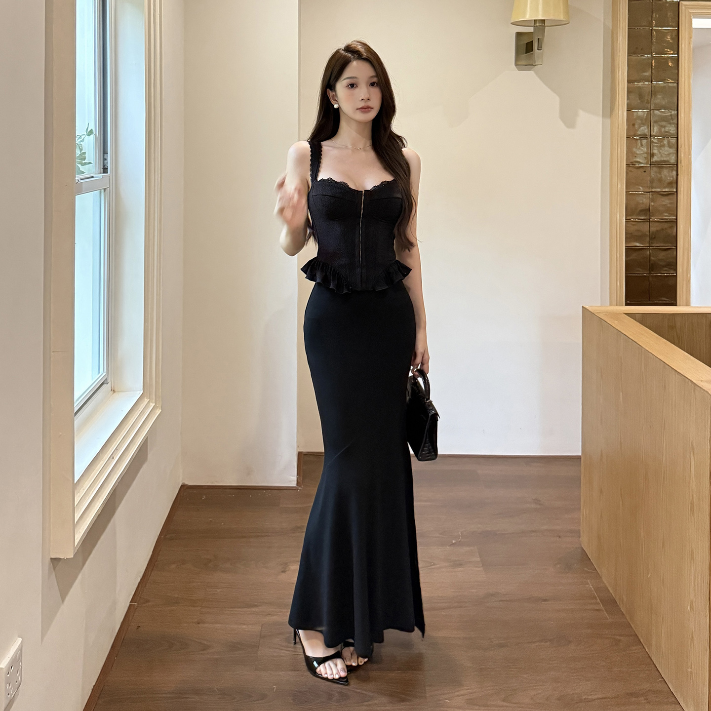 法式高级感长袖上衣套装女