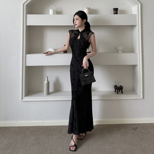 instunning新中式改良旗袍连衣裙女夏季新款高级感气质性感长裙子