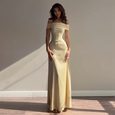 法式气质一字领连衣裙女