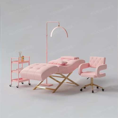 YOUHAO 小红书同款黑色S型美睫床豪华可调节纹绣床美容院用美容床