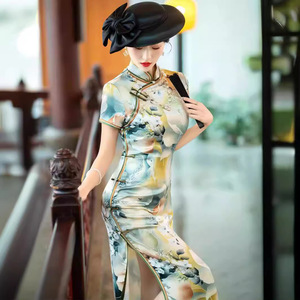 二小姐旗袍｜真丝旗袍夏女新中式2024新款改良高端国风桑蚕丝