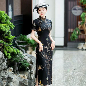 二小姐旗袍｜春夏新款旗袍竹子印花时尚年轻款中年妈妈复古国