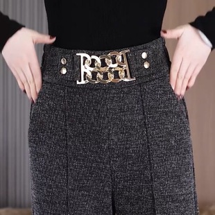 女 垂感简约松紧腰显瘦高腰直筒长裤 轻奢气质阔腿裤 2025秋冬新款