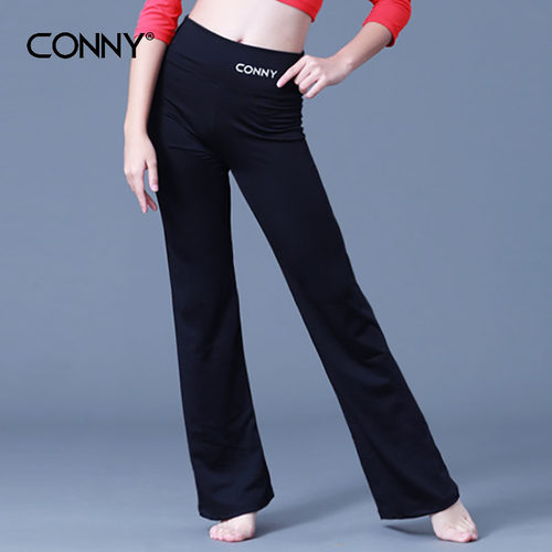 CONNY健美操舞裤舞蹈裤长裤女修身高腰瑜伽练功裤运动广场舞裤子 - 封面