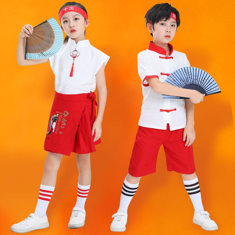 六一儿童演出服汉服男童小学生运动会班服啦啦队幼儿园表演服装