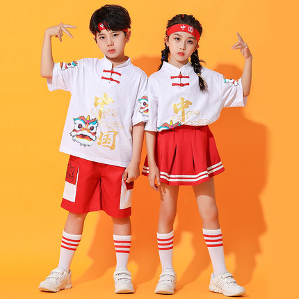 六一儿童表演服装合唱演出服汉服男女童街舞潮服中国风夏季舞蹈服
