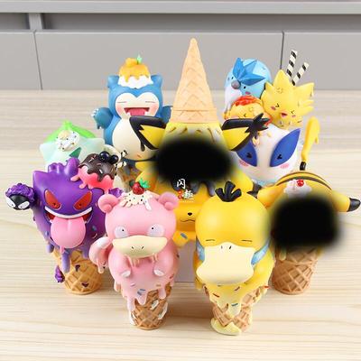 神奇宝贝冰淇淋甜筒系列皮卡妙蛙种子可达鸭卡比兽手办动漫摆件