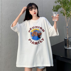 South Korean new leopard print loose Casual Short Sleeve T-Shirt