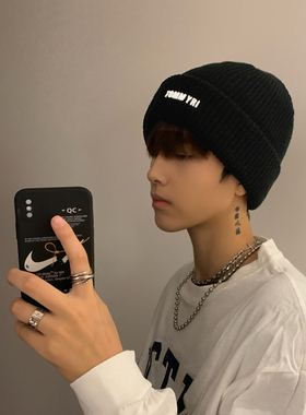 毛线帽子男士秋冬季黑色保暖套头针织帽韩版潮牌帅气瓜皮帽冷帽男