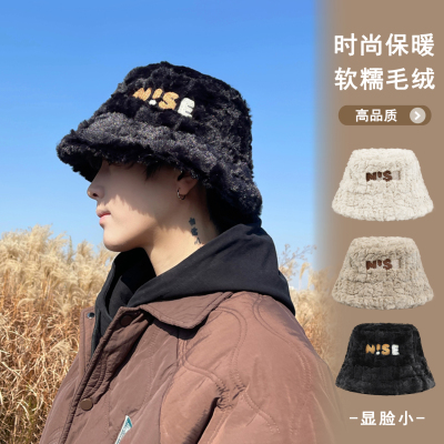 冬季时尚保暖毛绒渔夫帽加厚盆帽