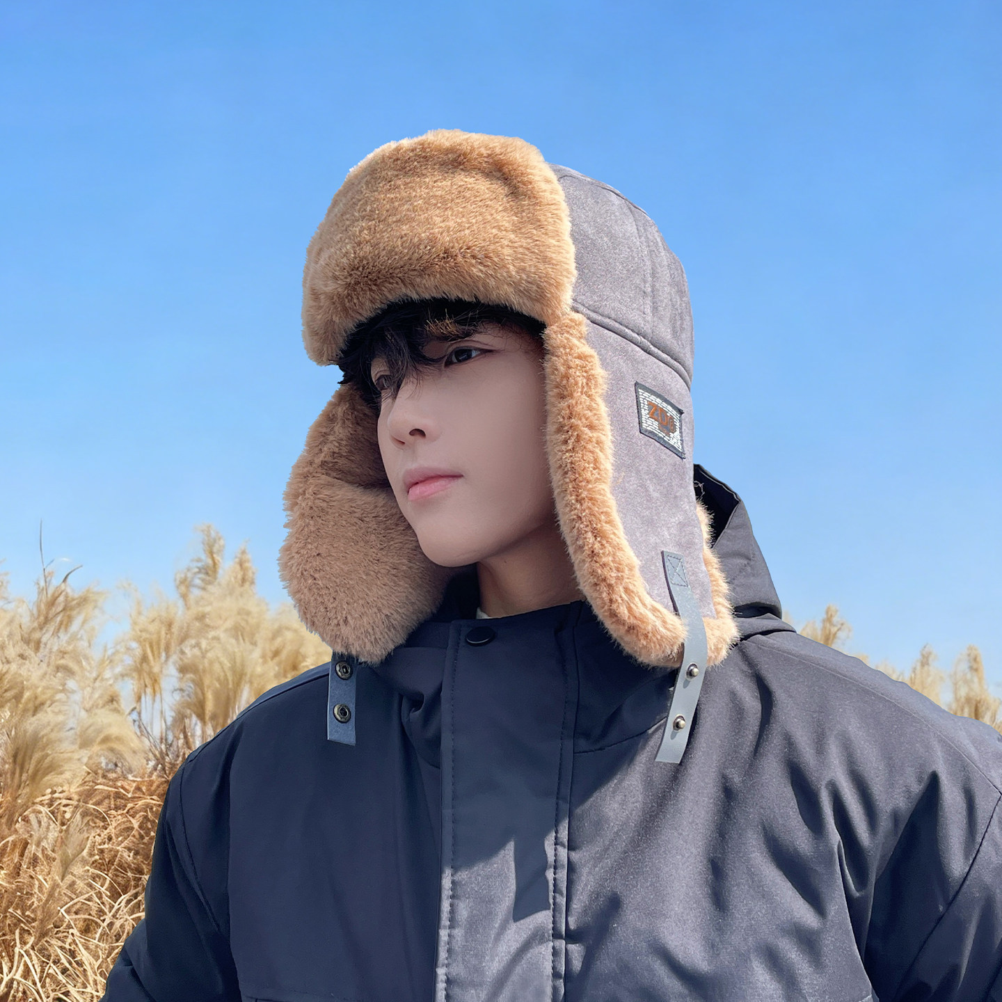 毛绒雷锋帽男款冬季加绒加厚防风防寒护耳帽户外骑行保暖东北帽子,服饰配件/皮带/帽子/围巾,帽子,淘宝优惠券,粉丝福利购,淘宝优惠卷