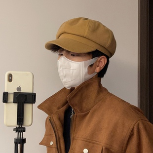 八角帽男士毛呢贝雷帽子男款2025新款秋冬季百搭复古报童画家帽潮