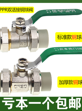 兴丰灰色PPR双活接球阀20 25 32 40 50 63铜球心钢球芯PE水阀开关