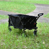 户外露营推车黑化可折叠营地车拉杆小拉车野外郊游购物拖车i.