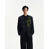 DIBINSAI「窗竹意」新中式 男女同款 国风西装 绣花立领休闲西服