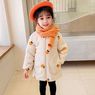 女童冬季加绒加厚罩衣洋气外穿儿童羽绒服罩衫小孩宝宝吃饭围护衣