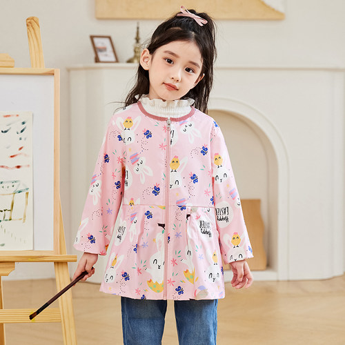 女童防水罩衣秋冬长袖