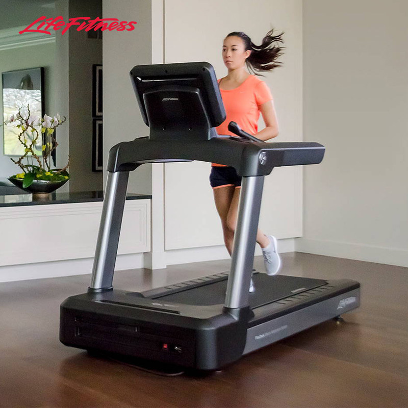 LifeFitness力健跑步机Club+减震专业商用智能高端健身房器材进口