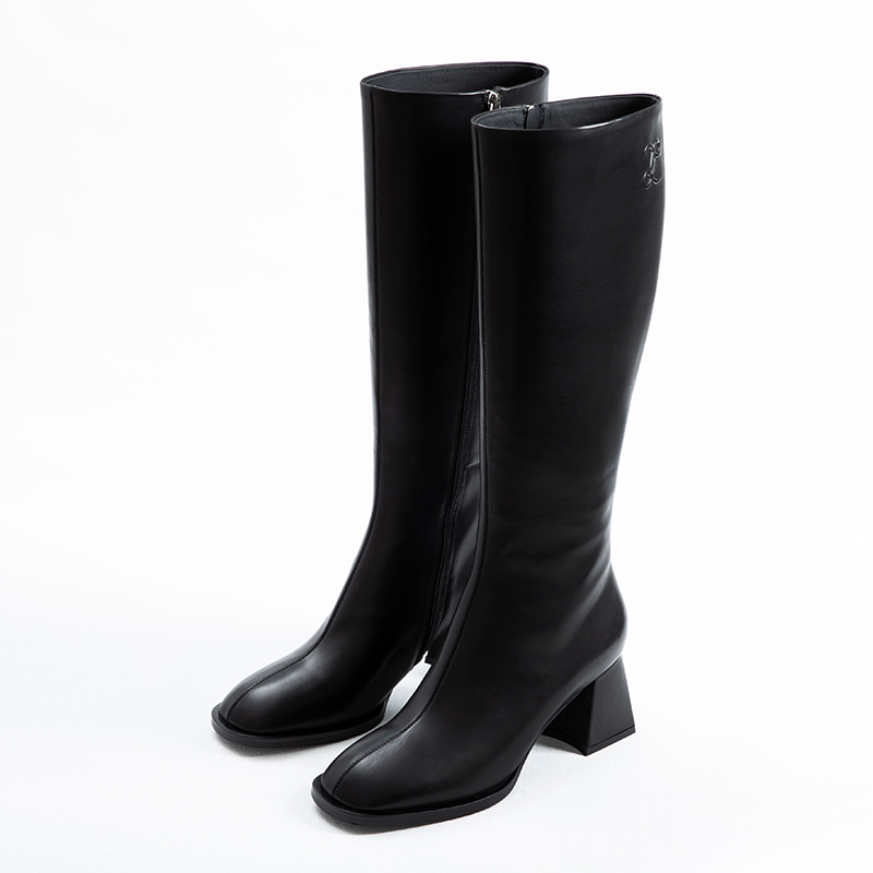 龙足加绒不过膝长靴高筒靴