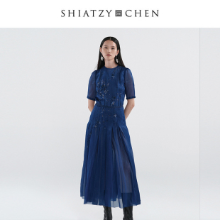 墨沫系列真丝刺绣连衣裙 夏姿·陈2024年新品 SHIATZY CHEN