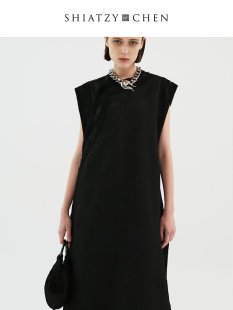 缇花旗袍式 夏姿·陈荷绵系列斜襟浮纹开版 连衣裙 CHEN SHIATZY