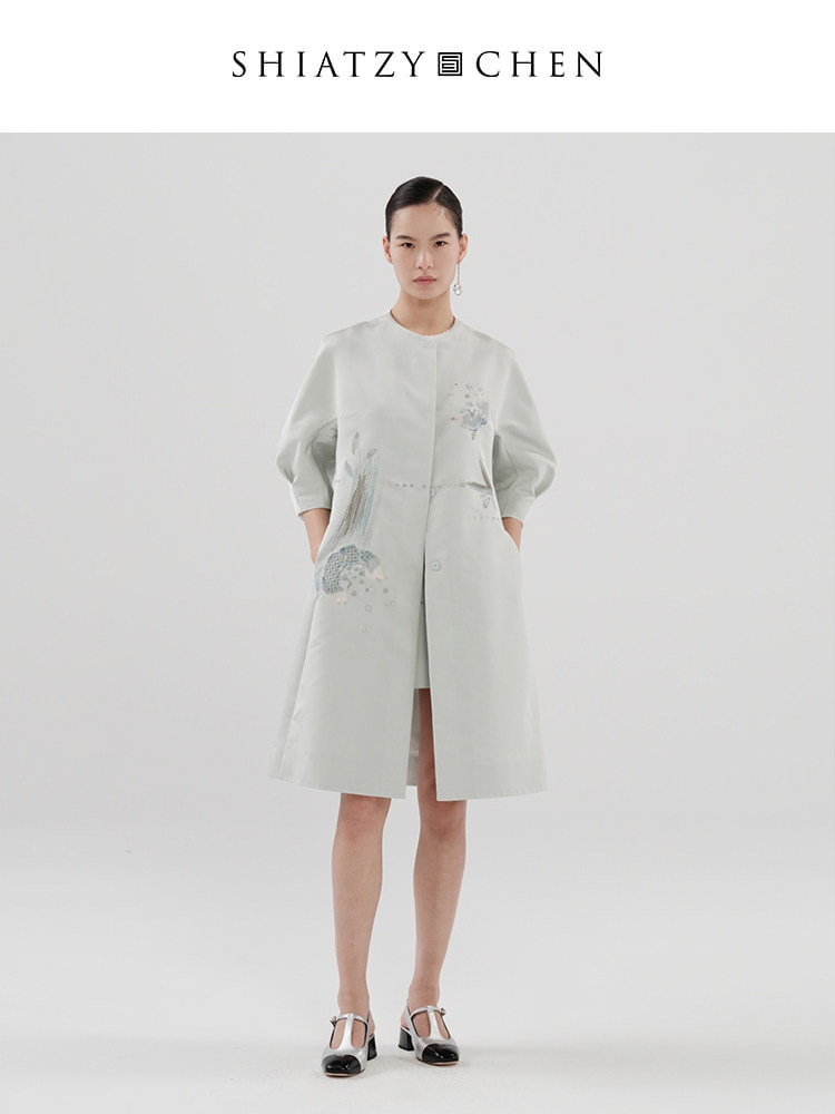 SHIATZY CHEN/夏姿·陈新中式艳实系列刺绣五分袖外套146087新品