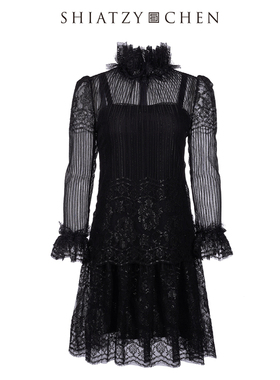 SHIATZY CHEN/夏姿·陈金葱蕾丝短连衣裙 607175