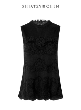 SHIATZY CHEN/夏姿·陈夏季蕾丝贴片针织马甲上衣133054
