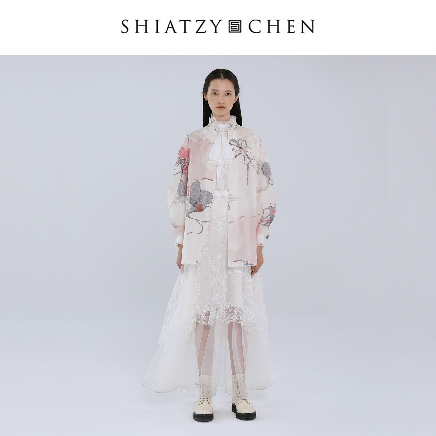 SHIATZY CHEN/夏姿·陈25秋冬新品曲境系列乌干纱提花外套658266