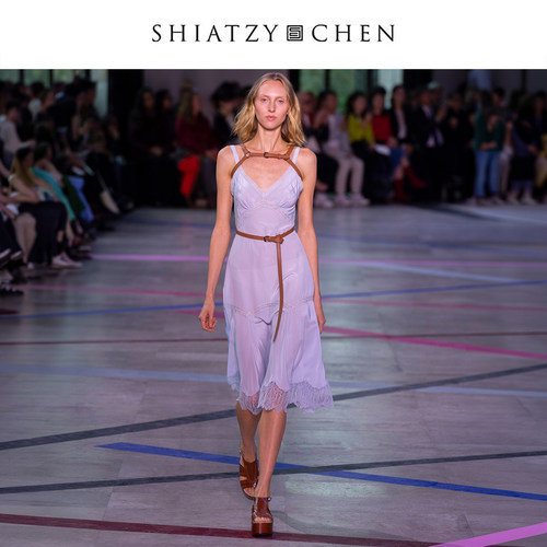 SHIATZY CHEN/夏姿·陈26新品不停系列拼蕾丝吊带连衣裙163695