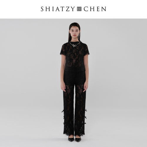 SHIATZY CHEN/夏姿·陈25年春夏双漪系列蕾丝短袖上衣152121