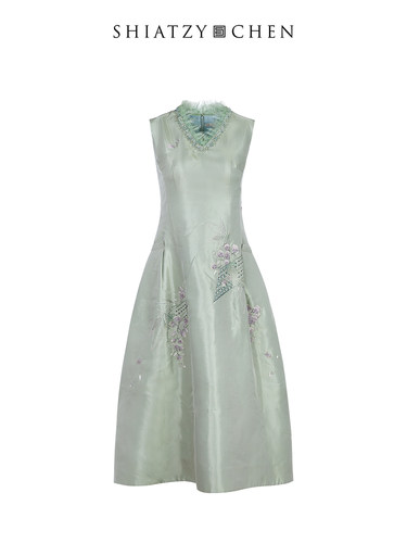 夏姿·陈中式刺绣连衣裙