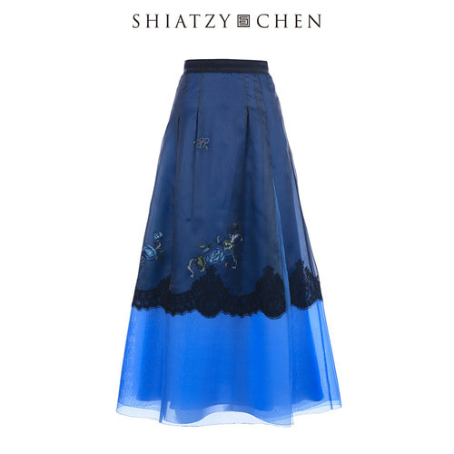 SHIATZY CHEN/夏姿·陈经典拼色欧根纱刺绣半裙602202 - 封面
