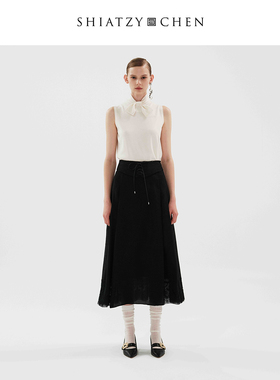 SHIATZY CHEN/夏姿·陈中国风流啭系列蕾丝饰系带长裙633142