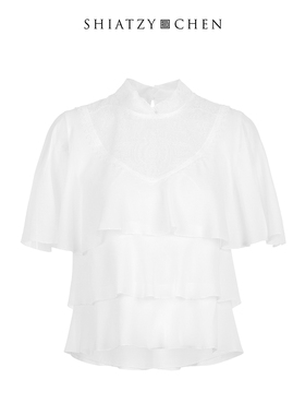 SHIATZY CHEN/夏姿·陈新中式嬉戏系列真丝透视上衣123524