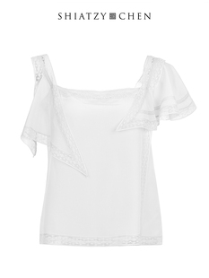 夏姿·陈新中式 不对称肩线真丝上衣123514 CHEN SHIATZY