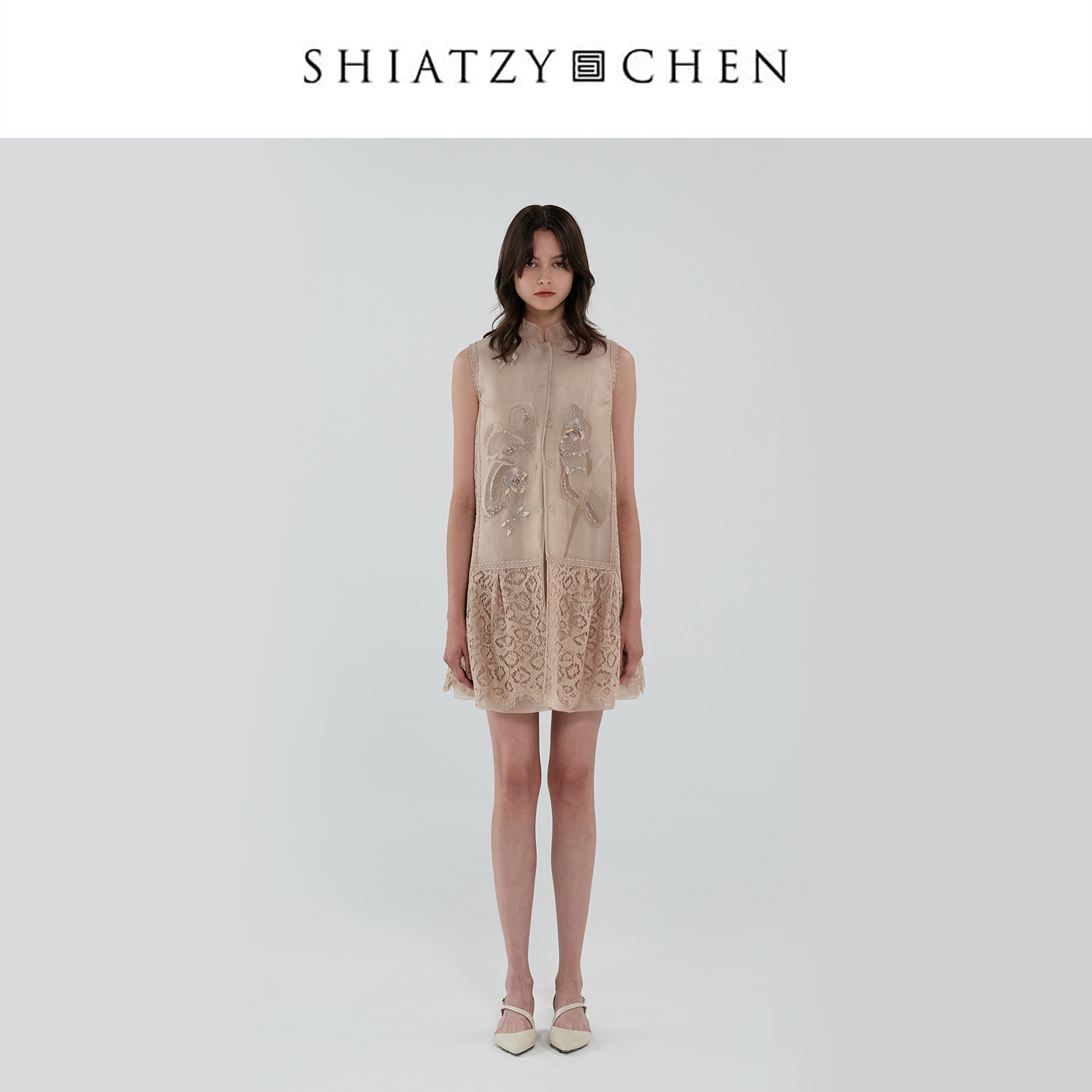 SHIATZY CHEN/夏姿·陈2025年春夏系列蕾丝拼接长款背心157064