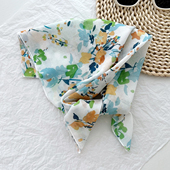 夏季 田园风丝巾女碎花小方巾小清新百搭头巾海边沙滩防晒发带