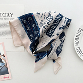 新款 透气柔软58cm小方巾女春夏出行百搭丝巾空调房护颈领巾