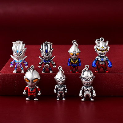 s999足银红色迪迦奥特曼吊坠足银