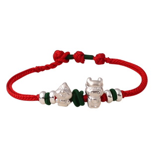 999足银生肖属蛇佩戴鸡牛三合贵人幸运手链本命年解恩怨原创现货