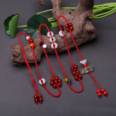 天然红玛瑙本命年红腰链万事如意吉祥和谐腰带男女黄水晶葫芦腰绳