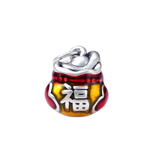 真安顺999足银3D精工加硬法郎烤蓝银饰配件本命年国朝手链diy吊坠
